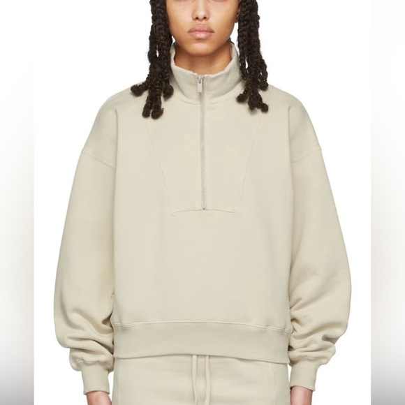 ESSENTIAL FEAR OF GOD - QuarterZip Size Small Beige Color - Picture 1 of 5
